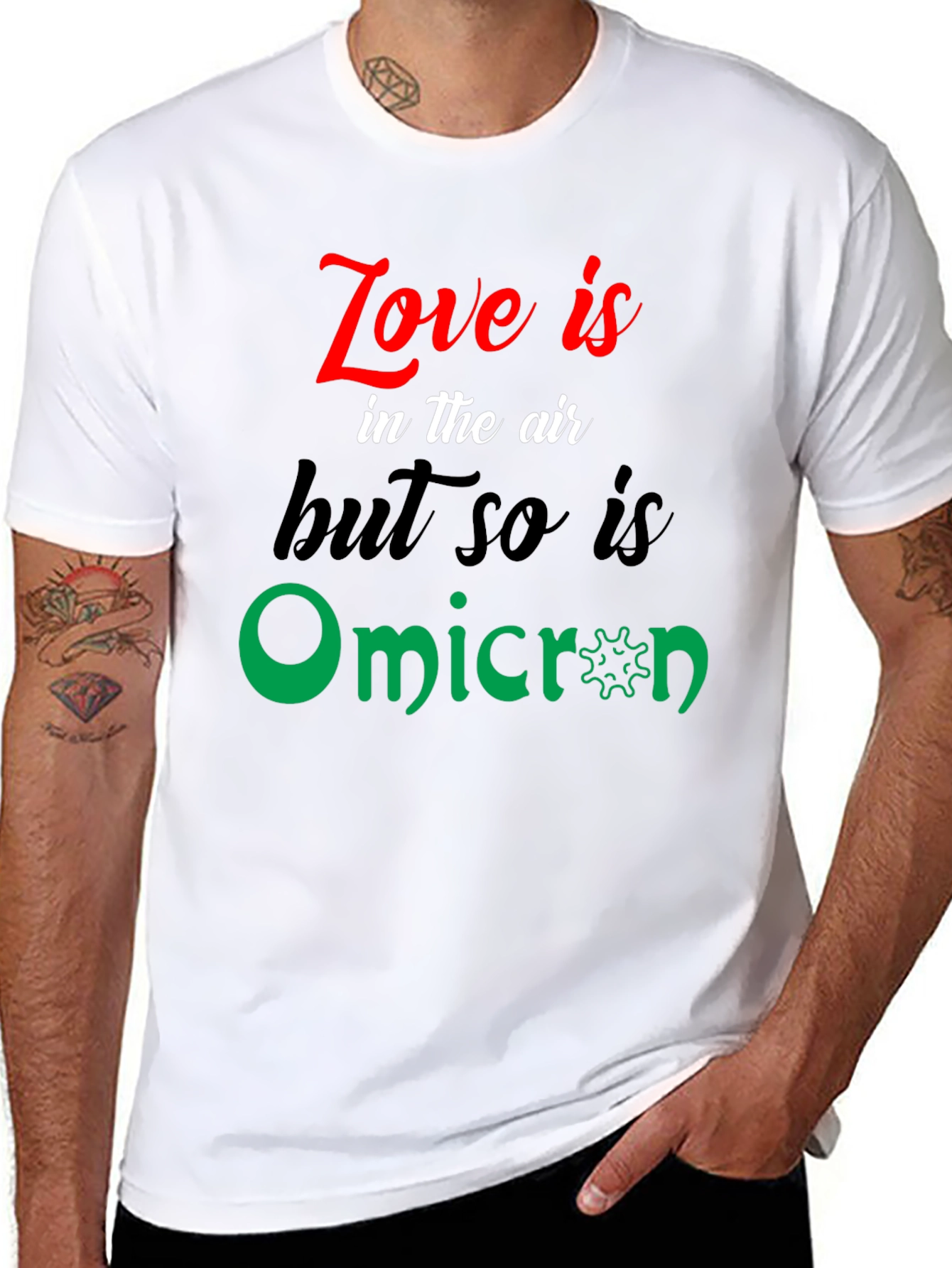 Love & Omicron Graphic Tee - Unisex Black T-Shirt