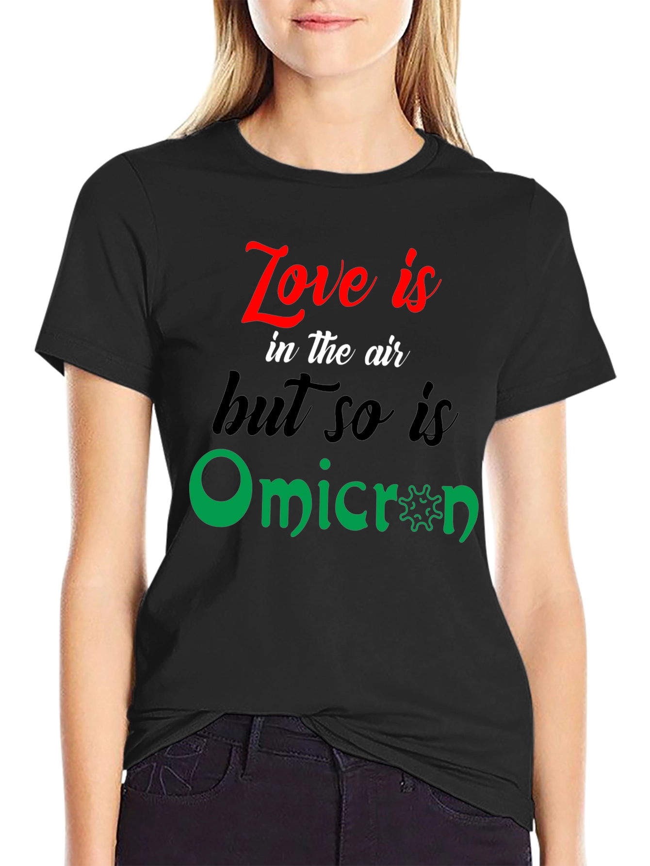 Love & Omicron Graphic Tee - Unisex Black T-Shirt