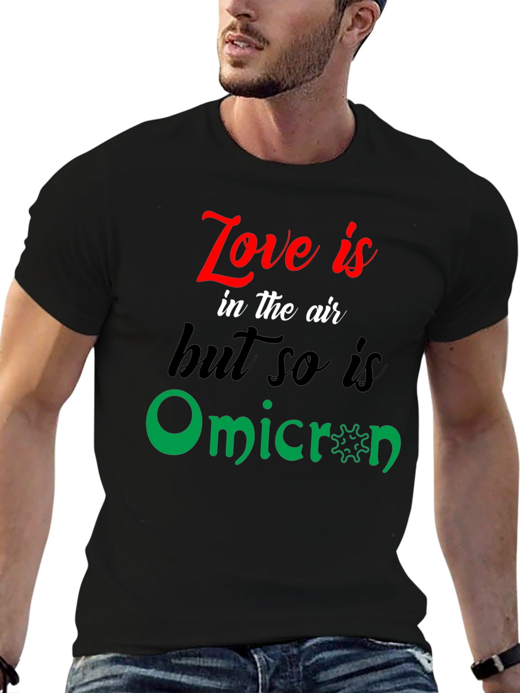 Love & Omicron Graphic Tee - Unisex Black T-Shirt