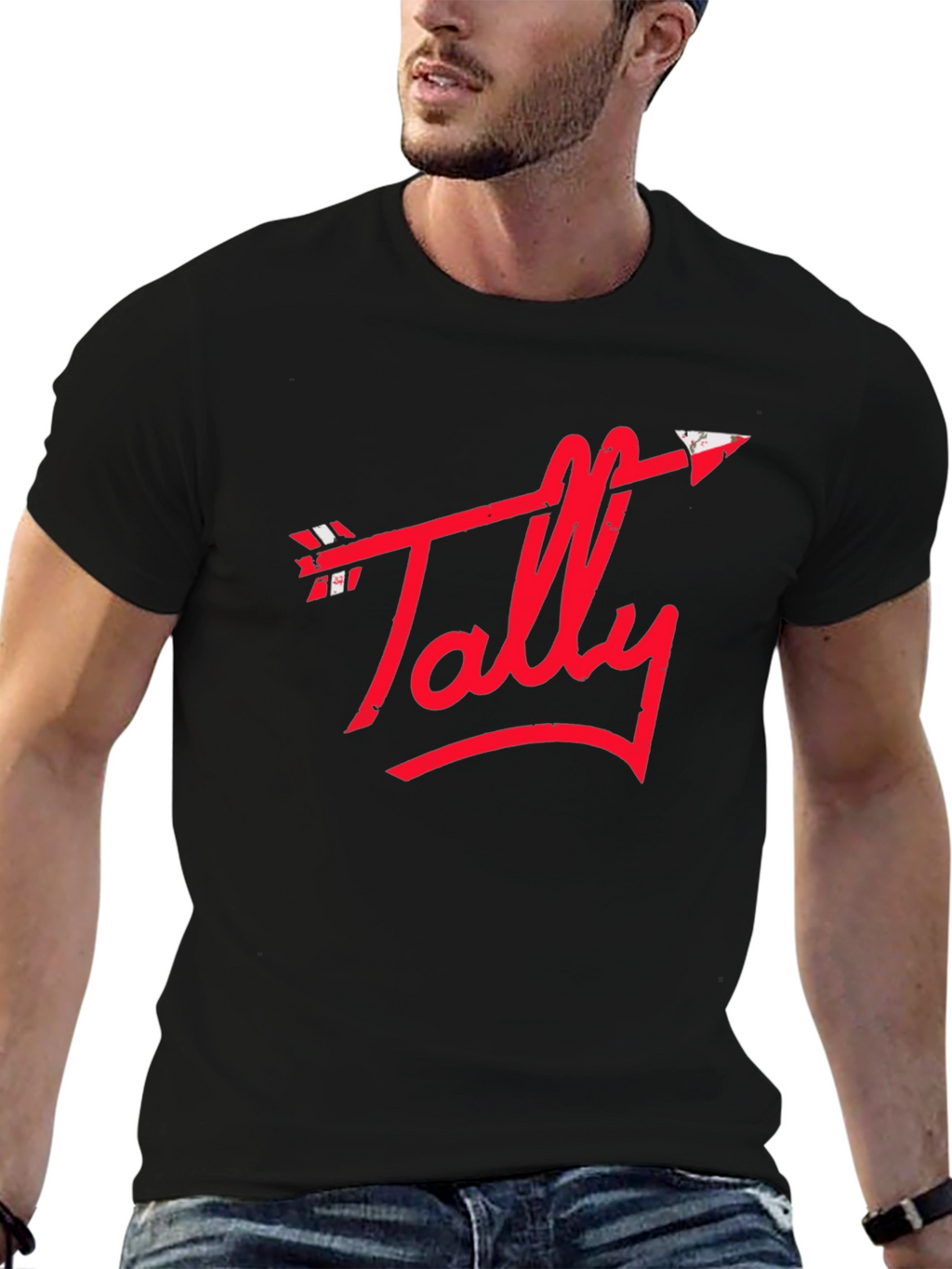 Tally Arrow Graphic Tee - Black Casual T-Shirt