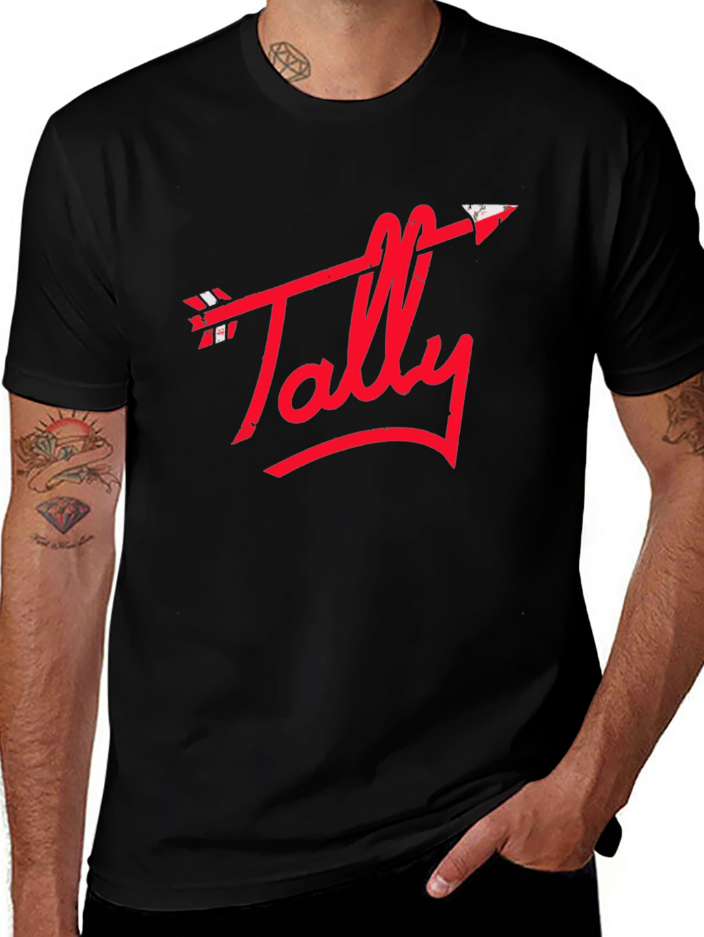 Tally Arrow Graphic Tee - Black Casual T-Shirt