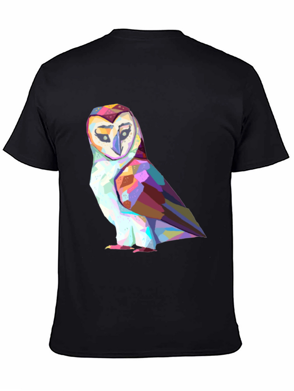 Geometric Owl Graphic Tee - Stylish Black T-Shirt