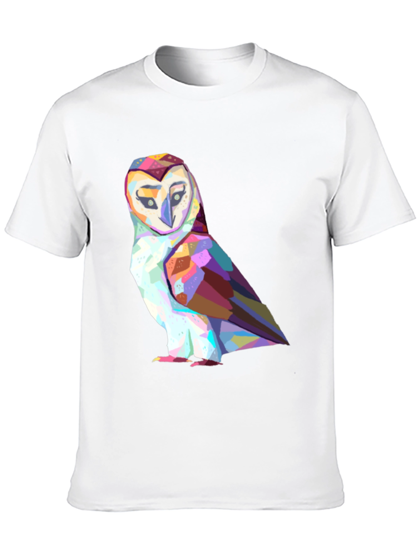 Geometric Owl Graphic Tee - Stylish Black T-Shirt