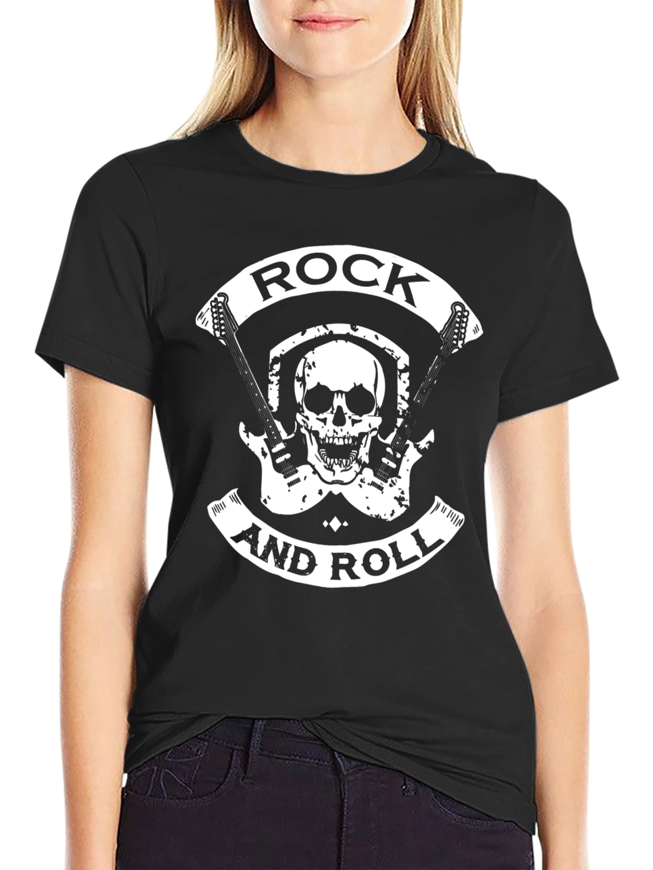 Rock and Roll Skull Graphic Tee - Music Fan Shirt