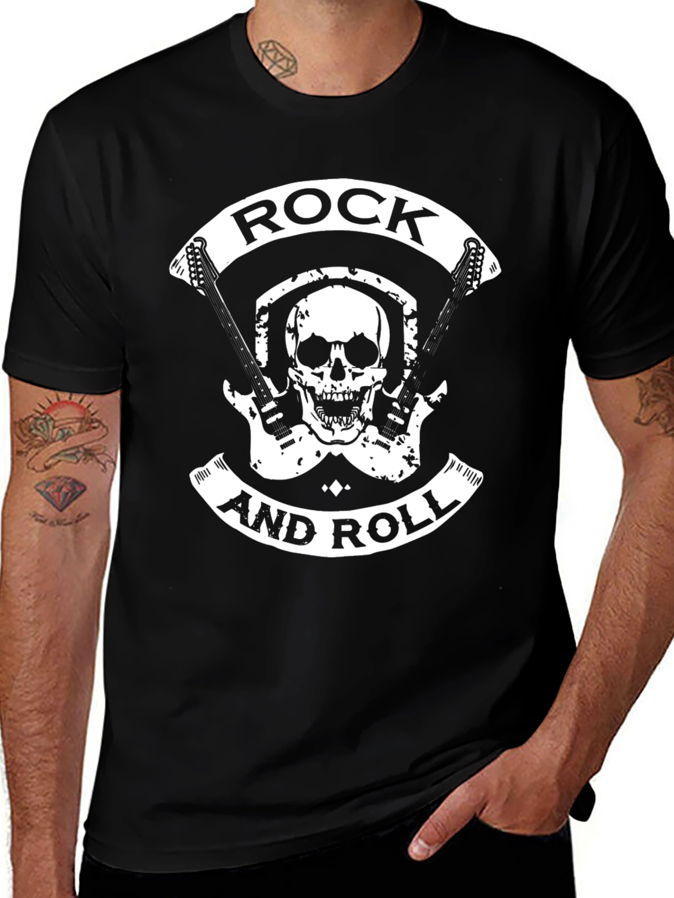 Rock and Roll Skull Graphic Tee - Music Fan Shirt