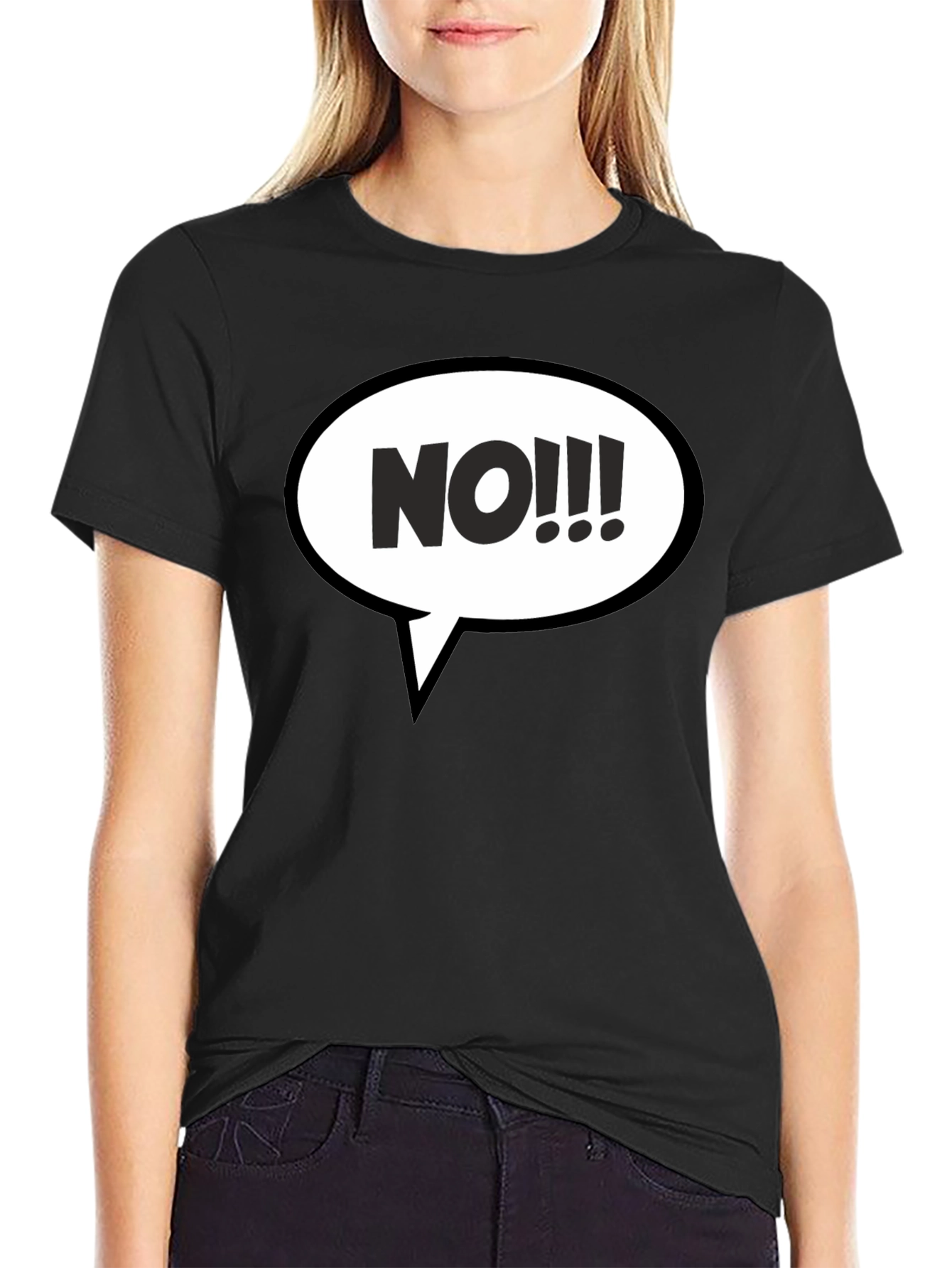 NO!!! Graphic T-Shirt - Black