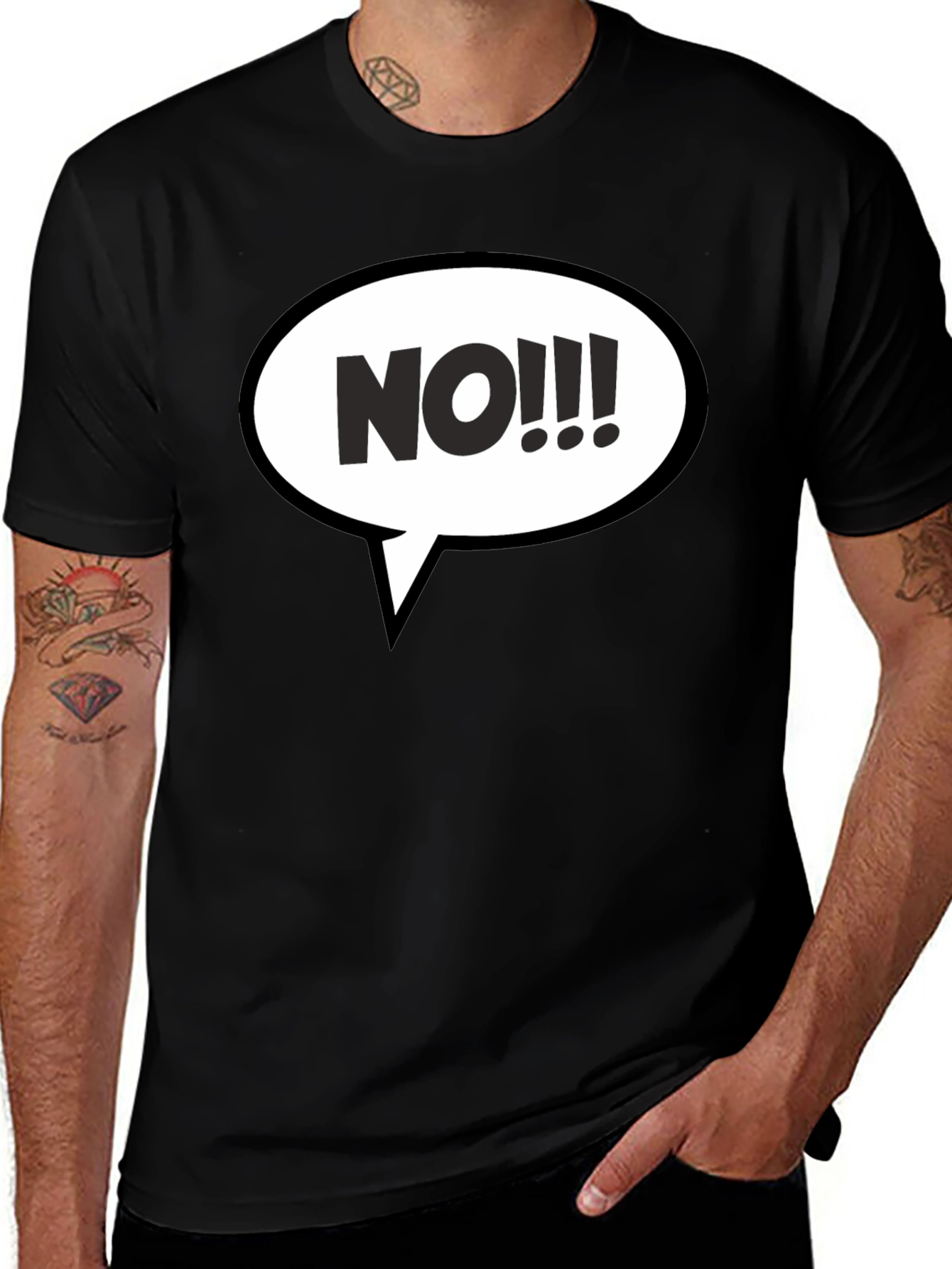 NO!!! Graphic T-Shirt - Black