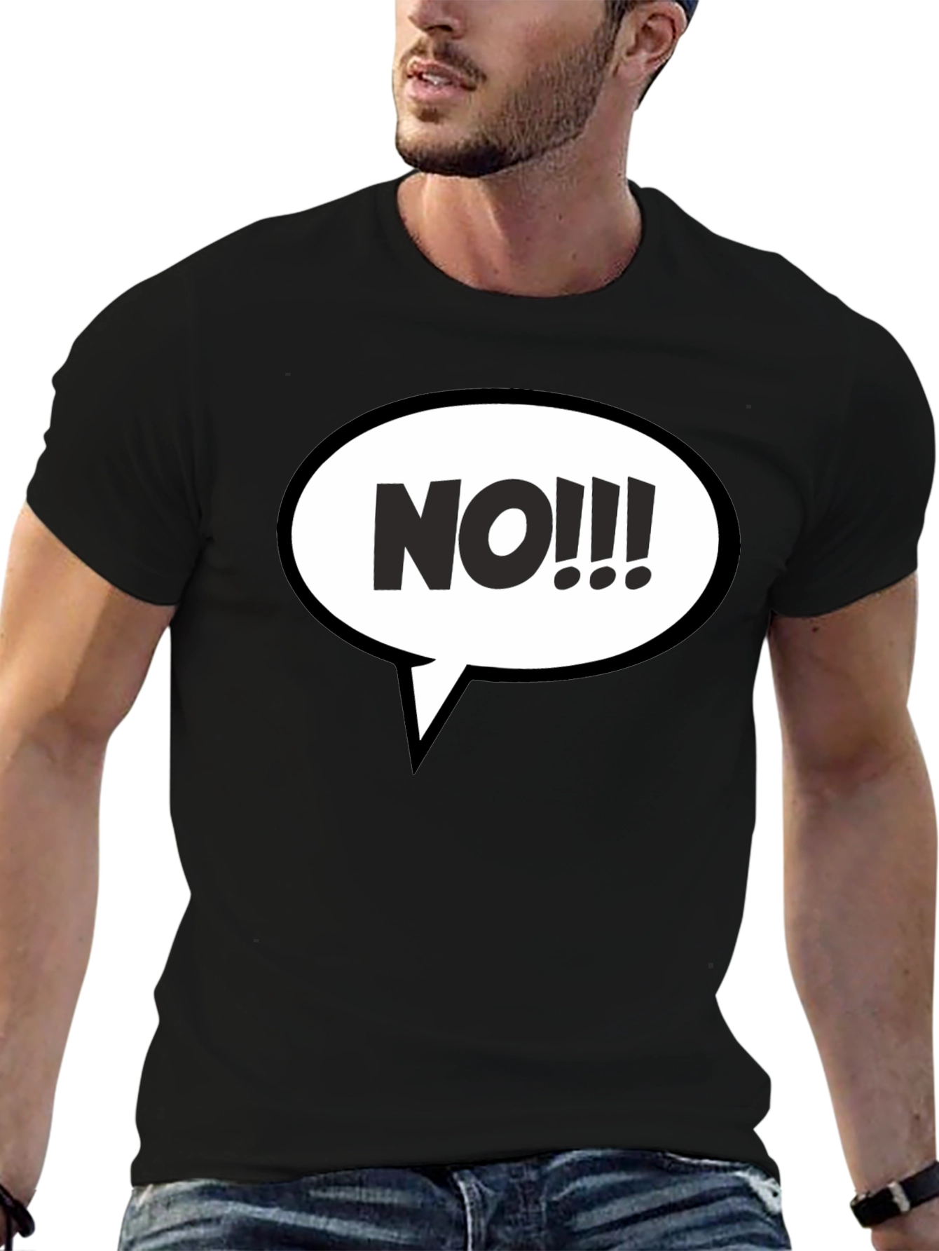 NO!!! Graphic T-Shirt - Black