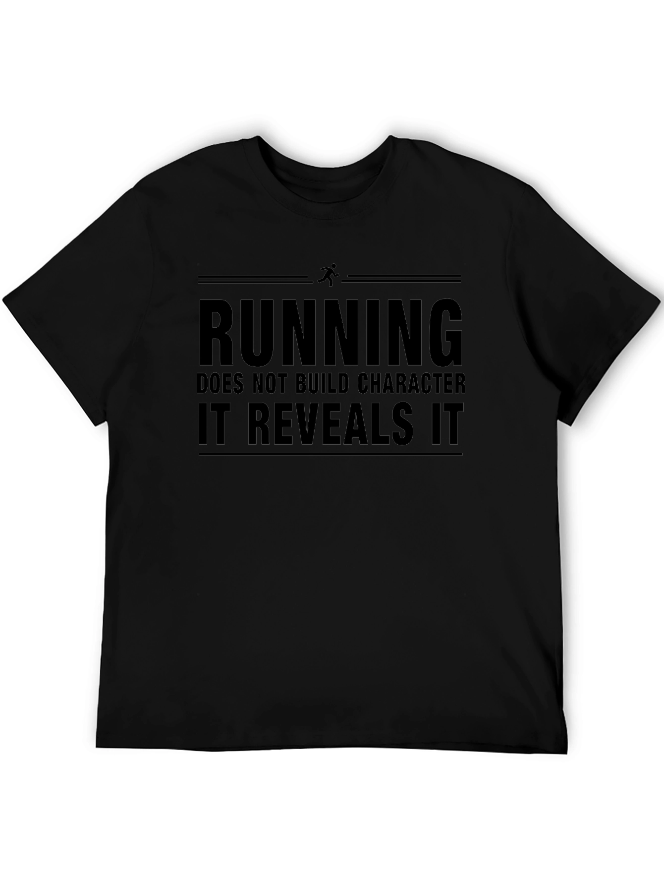 Running Reveals Character Black Graphic T-Shirt
