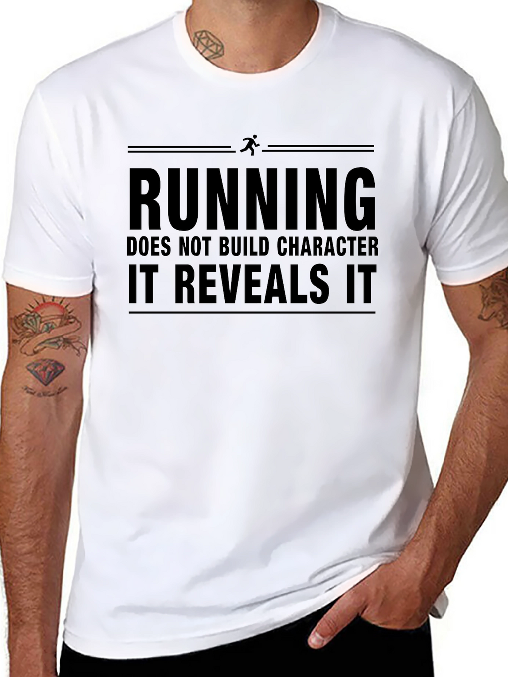 Running Reveals Character Black Graphic T-Shirt