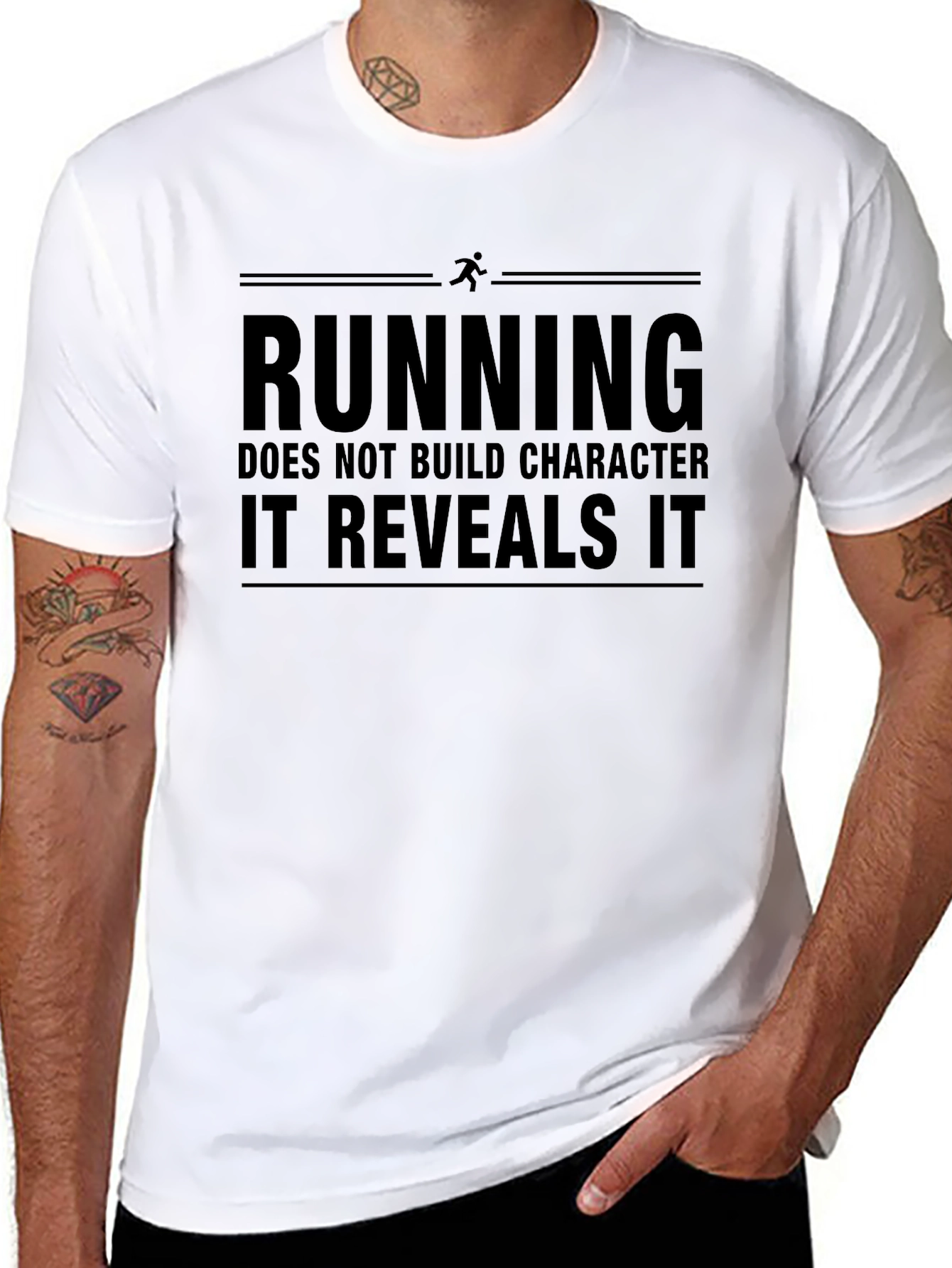 Running Reveals Character Black Graphic T-Shirt