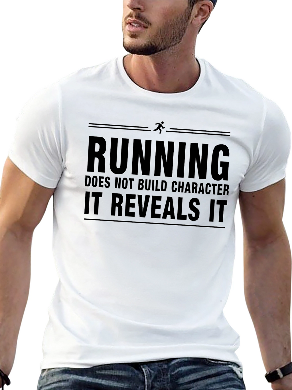 Running Reveals Character Black Graphic T-Shirt