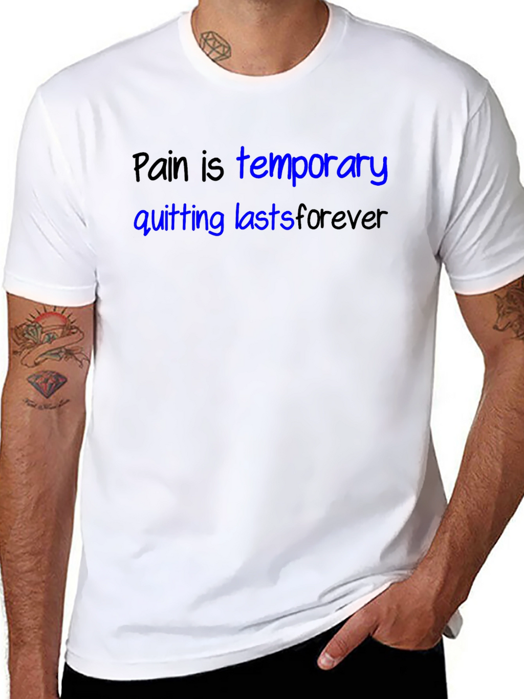 Motivational Pain is Temporary Black T-Shirt