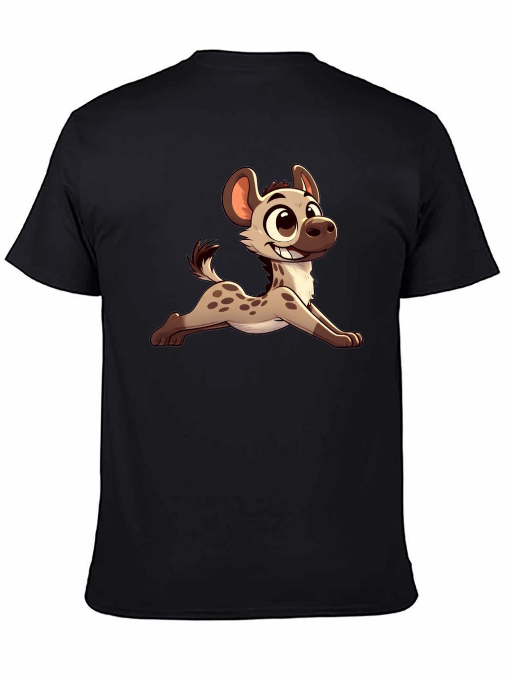 Cartoon Hyena Black T-Shirt