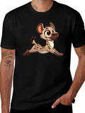Cartoon Hyena Black T-Shirt