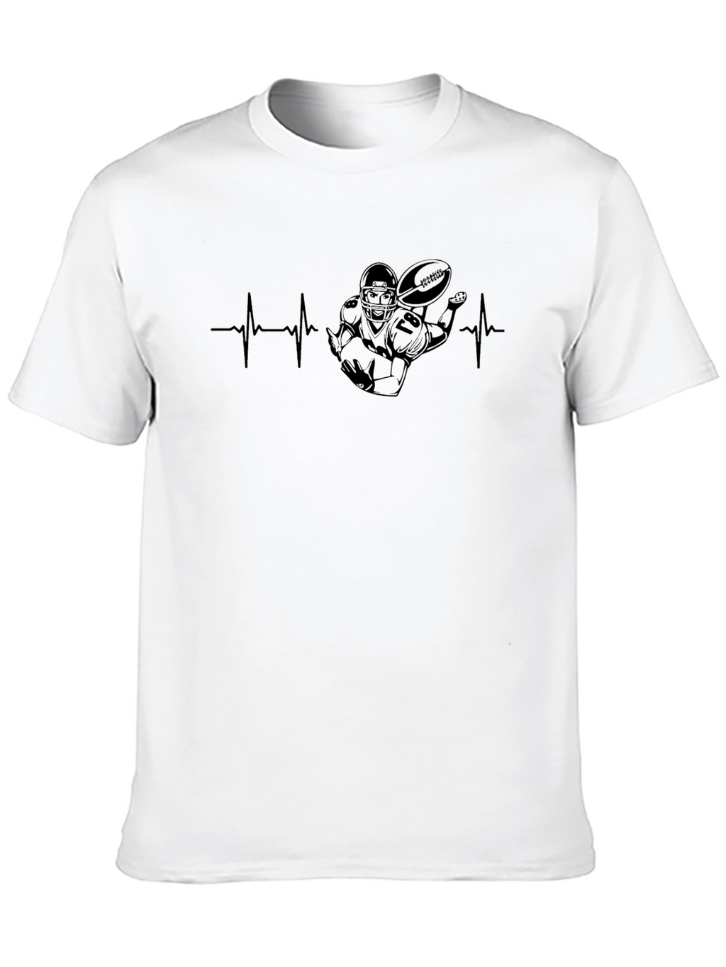 Football Heartbeat T-Shirt - Stylish Fan Apparel