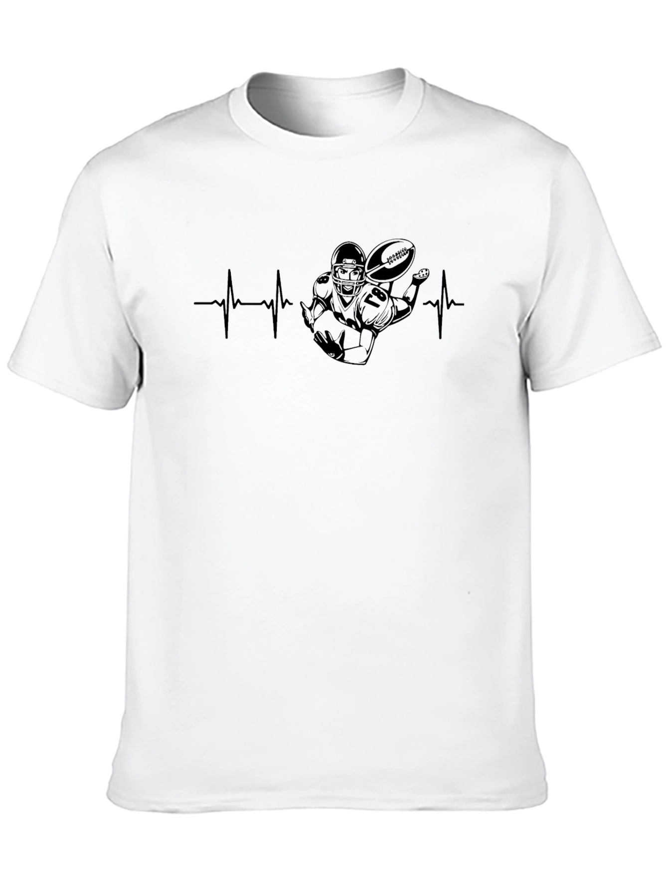 Football Heartbeat T-Shirt - Stylish Fan Apparel