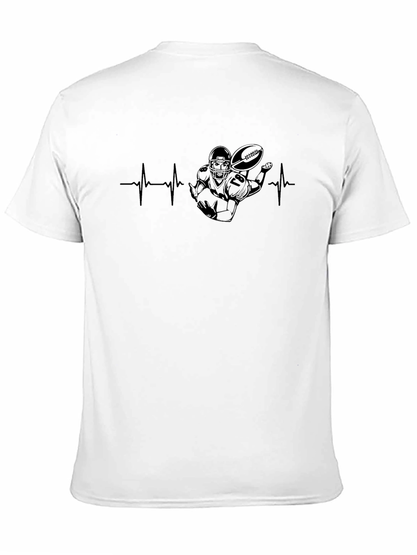 Football Heartbeat T-Shirt - Stylish Fan Apparel