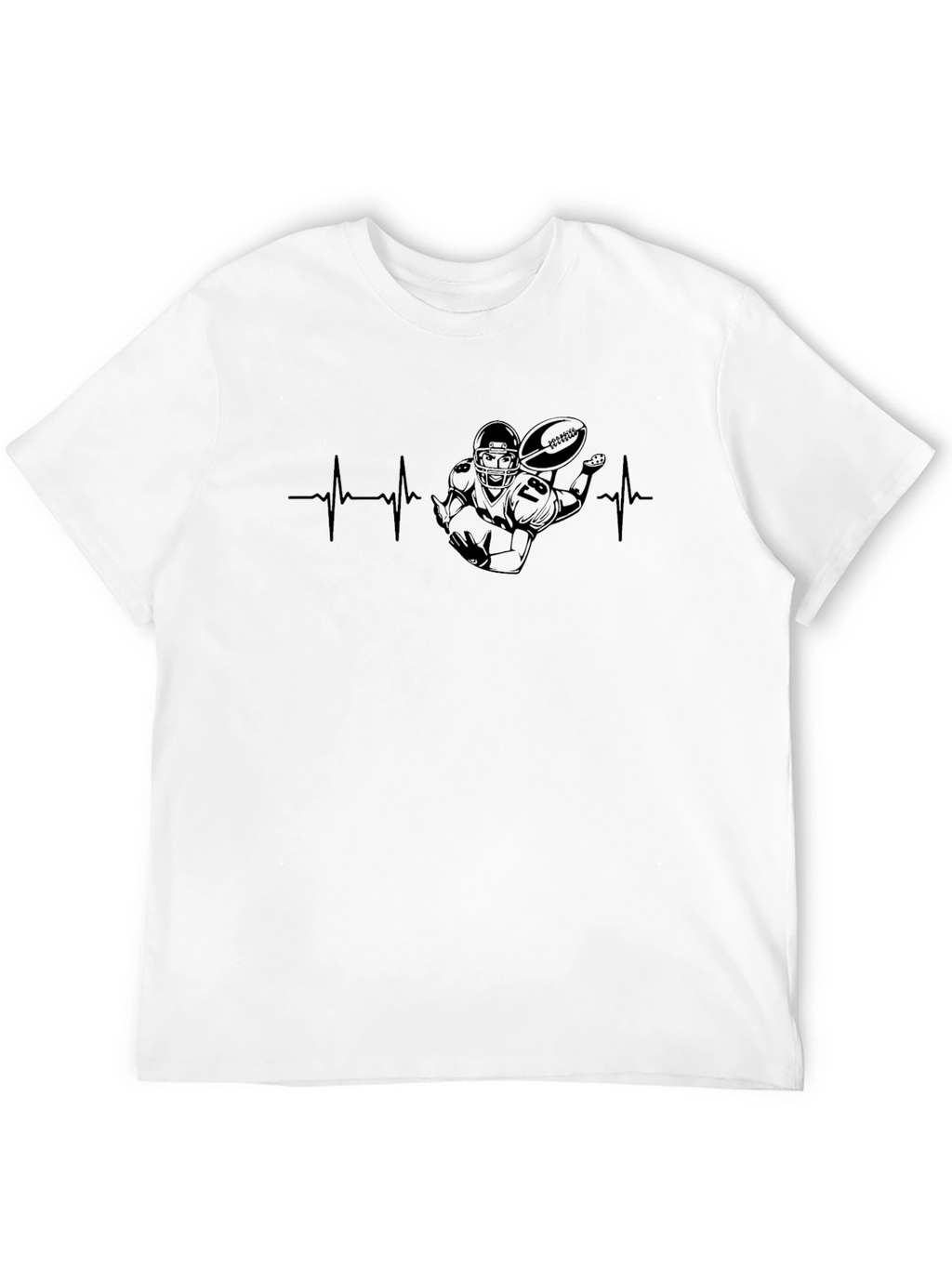Football Heartbeat T-Shirt - Stylish Fan Apparel