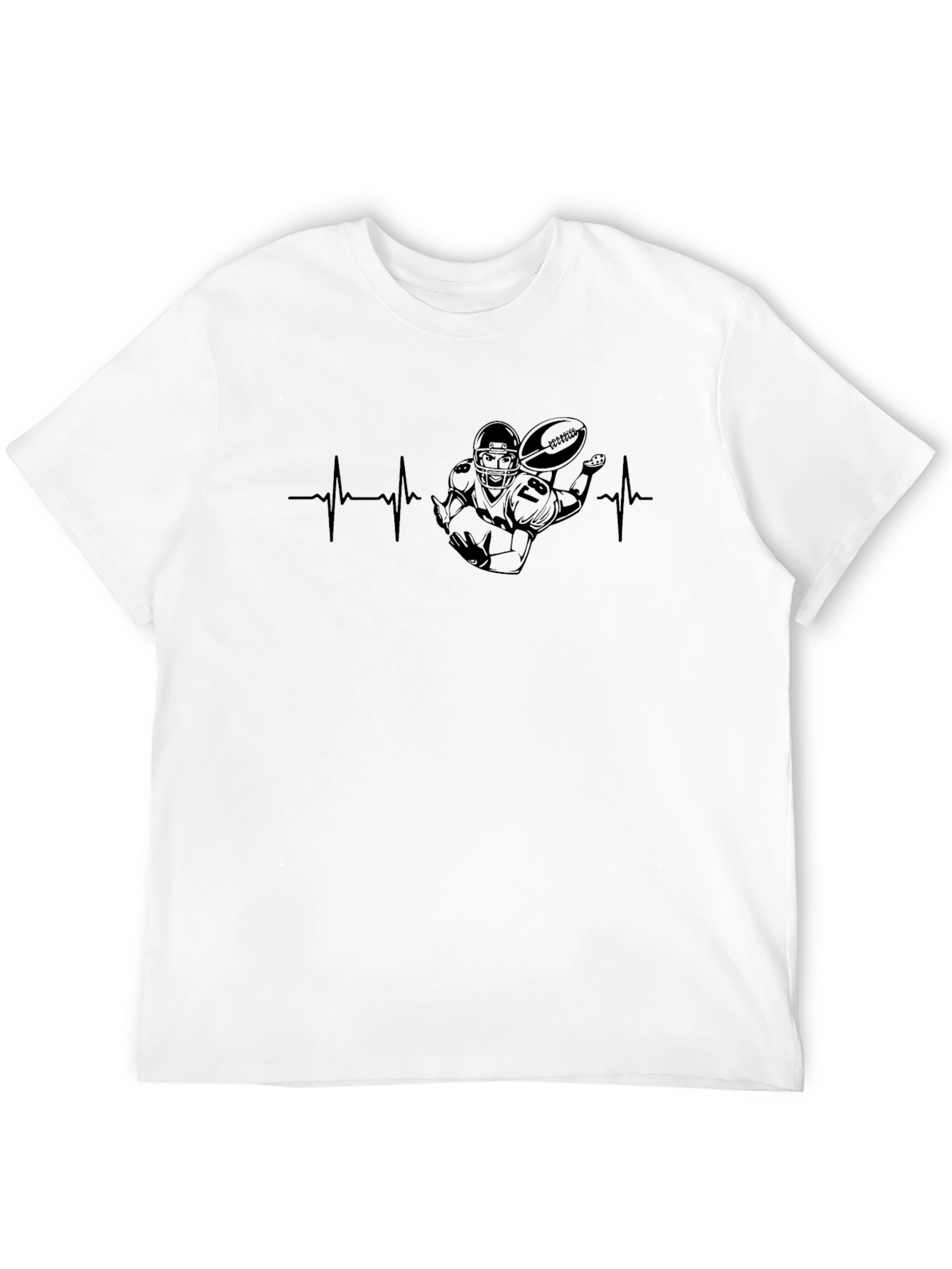 Football Heartbeat T-Shirt - Stylish Fan Apparel