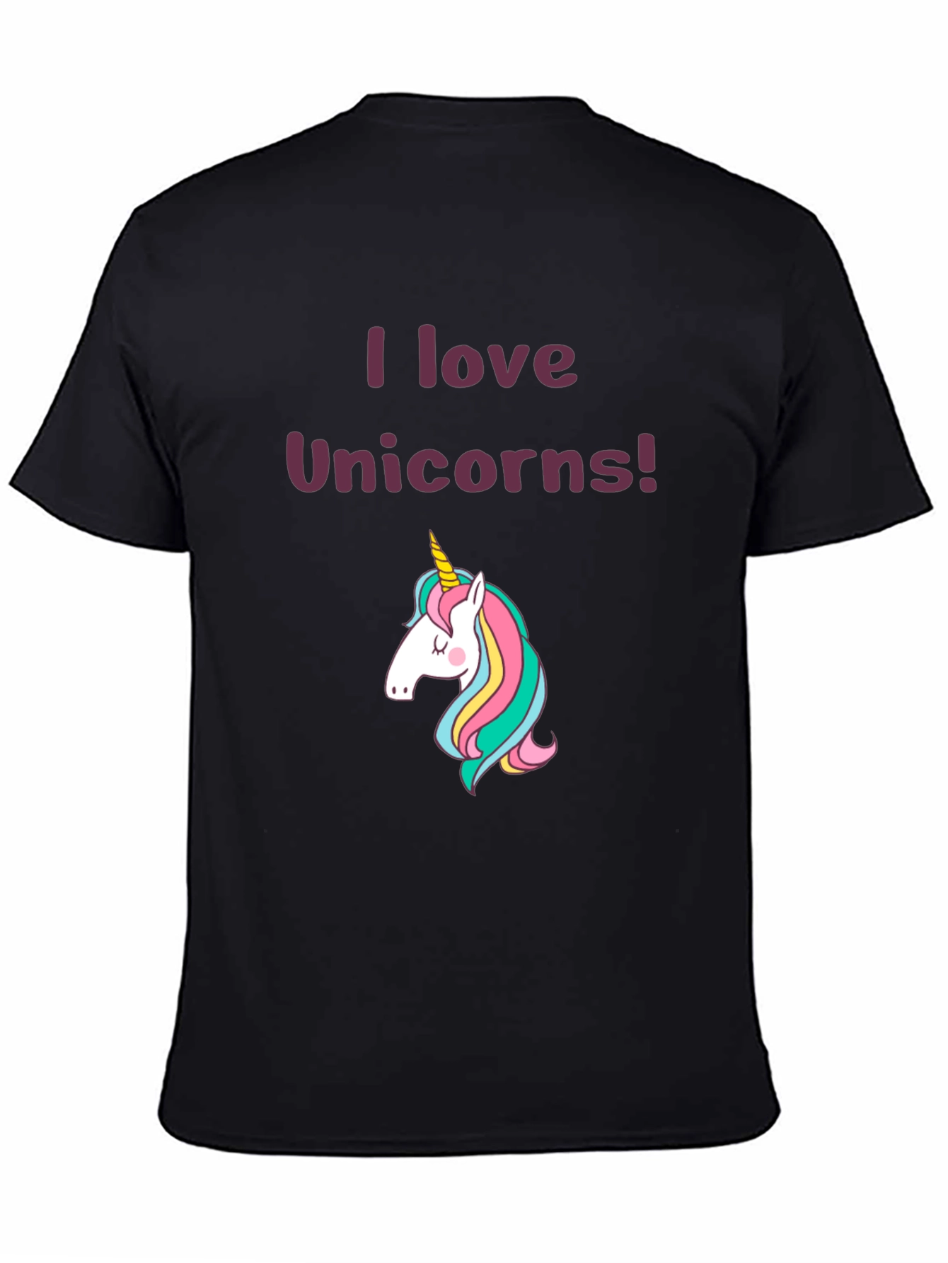 I Love Unicorns Graphic Tee - Black T-Shirt