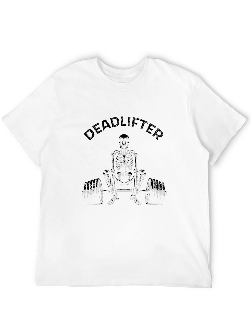 Deadlifter Skeleton Graphic Tee - Black Cotton T-Shirt