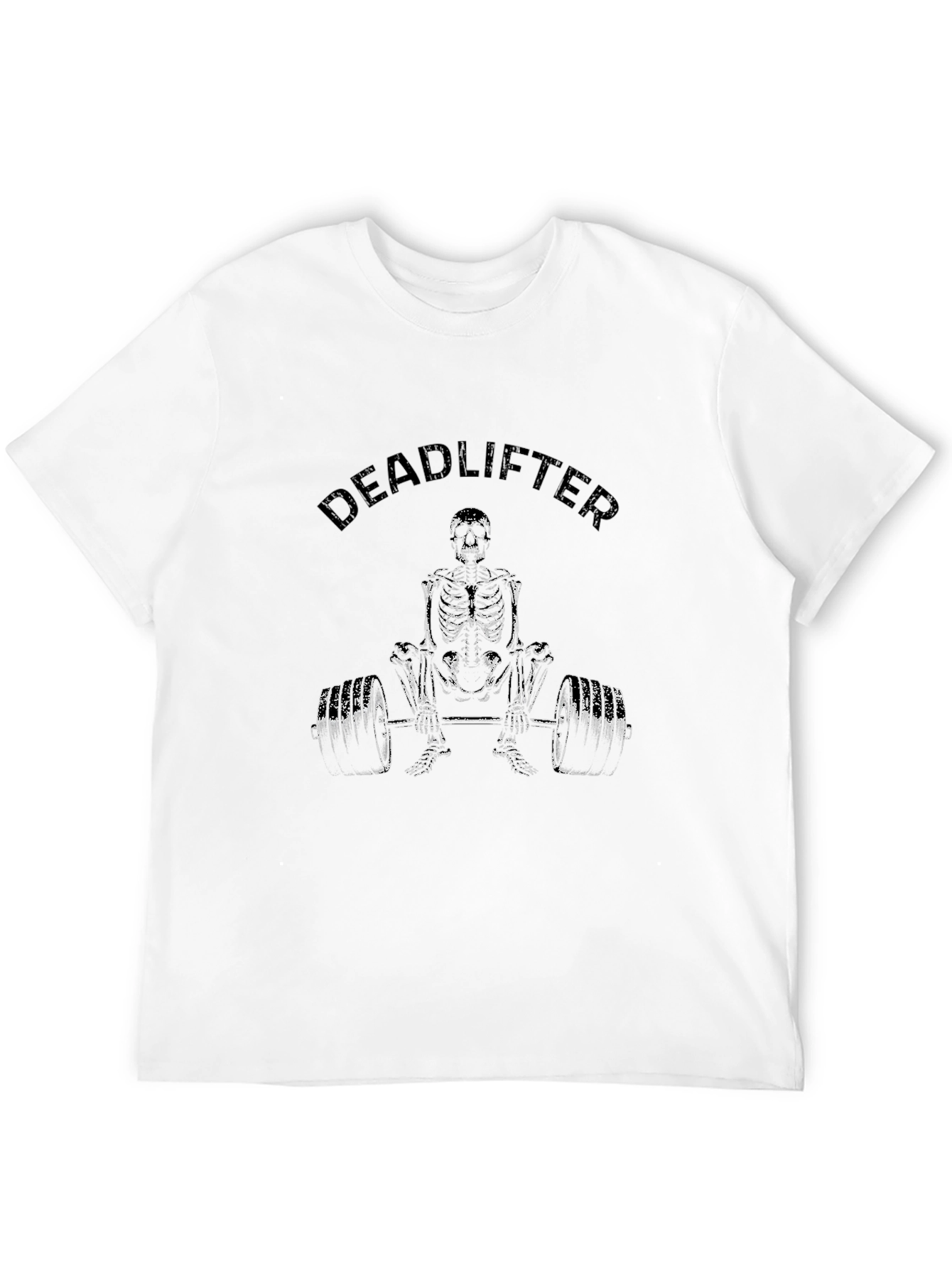 Deadlifter Skeleton Graphic Tee - Black Cotton T-Shirt
