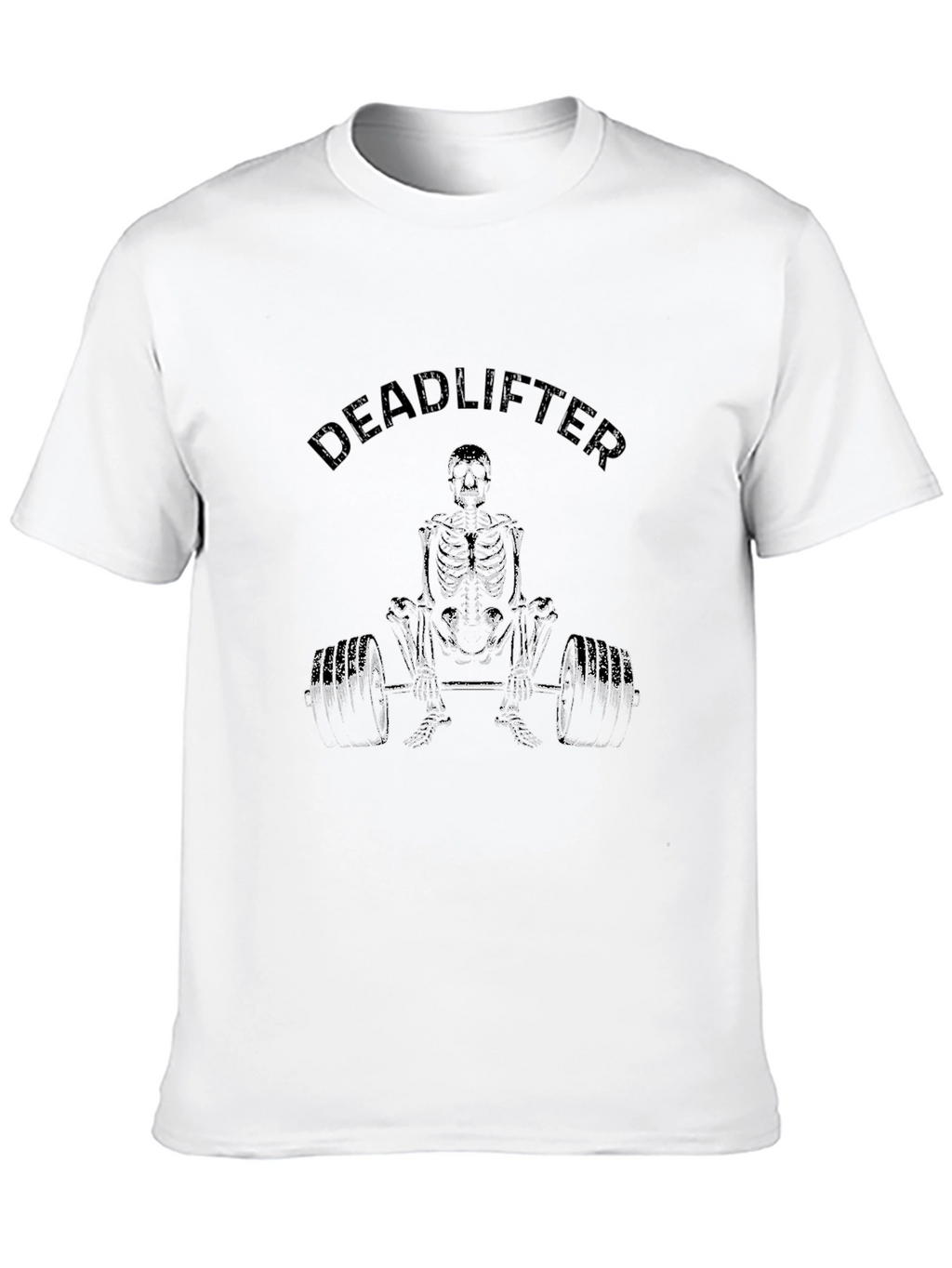 Deadlifter Skeleton Graphic Tee - Black Cotton T-Shirt