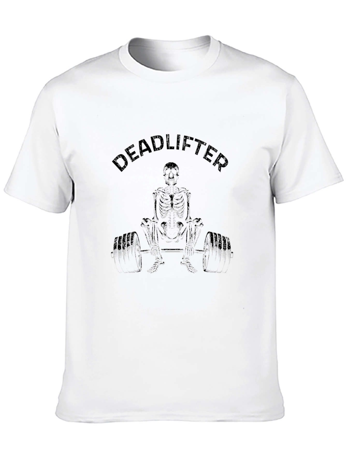 Deadlifter Skeleton Graphic Tee - Black Cotton T-Shirt