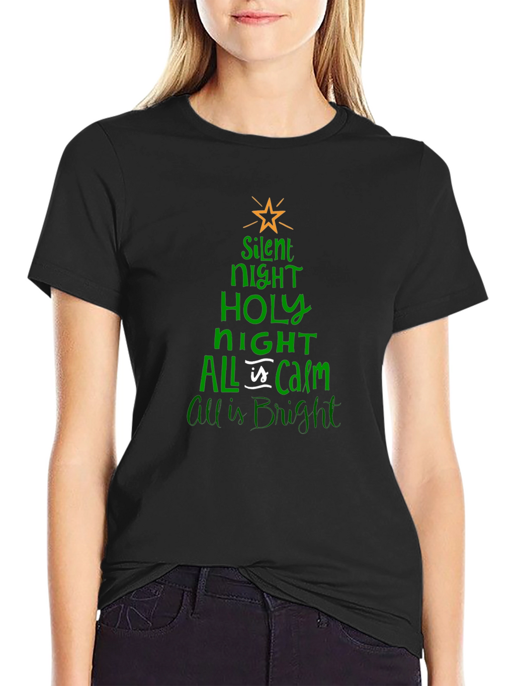 Silent Night Christmas Tree T-Shirt