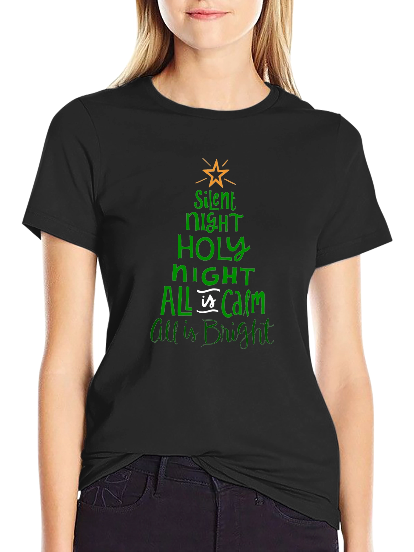 Silent Night Christmas Tree T-Shirt
