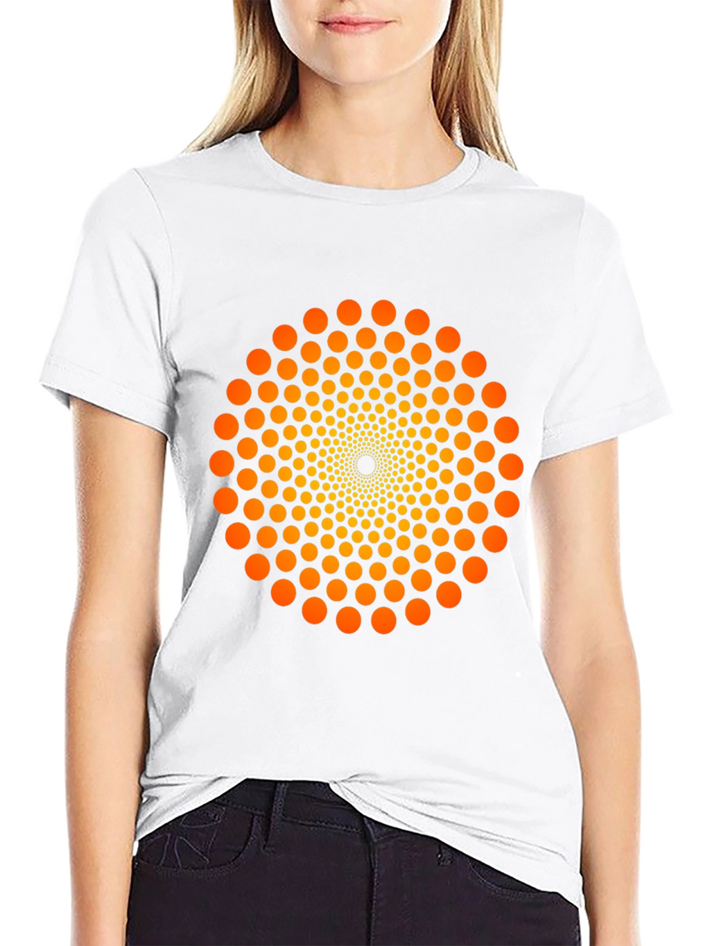 Geometric Dot Swirl T-Shirt - Eye-Catching Design