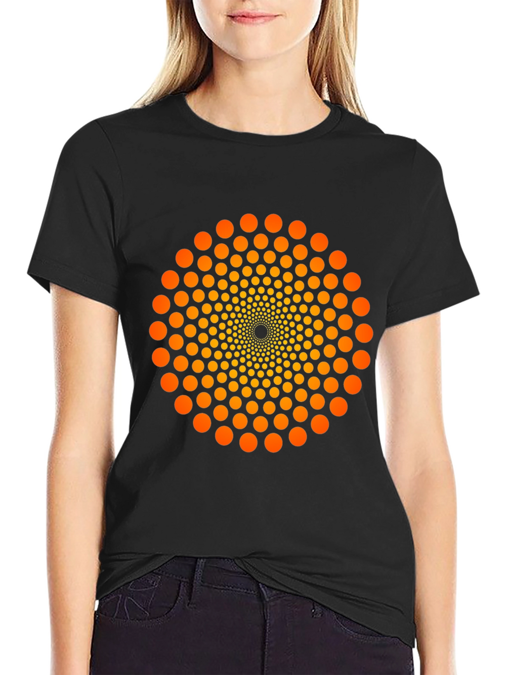 Geometric Dot Swirl T-Shirt - Eye-Catching Design