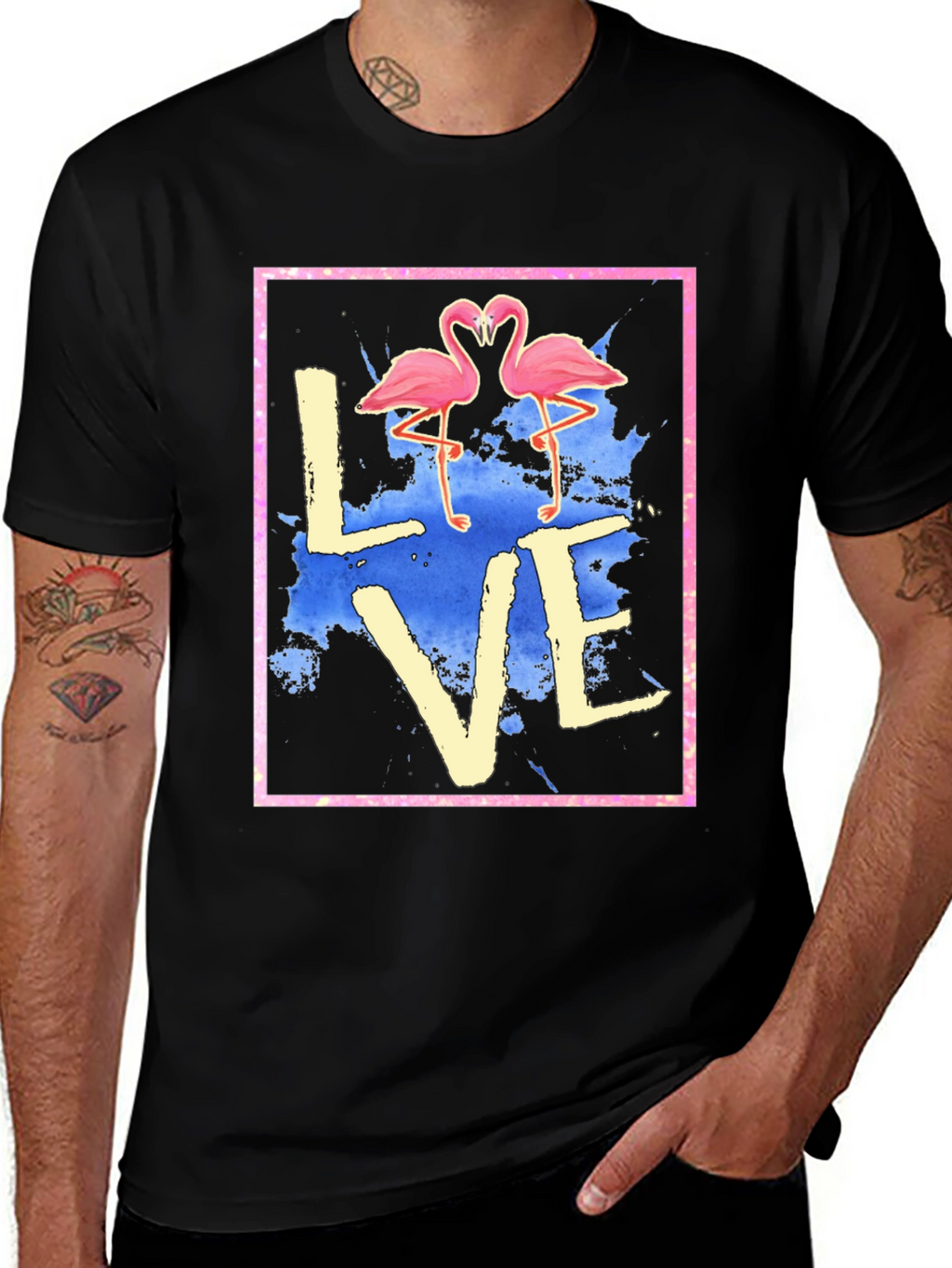 Flamingo Love Graphic Tee - Trendy T-Shirt