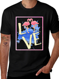 Flamingo Love Graphic Tee - Trendy T-Shirt