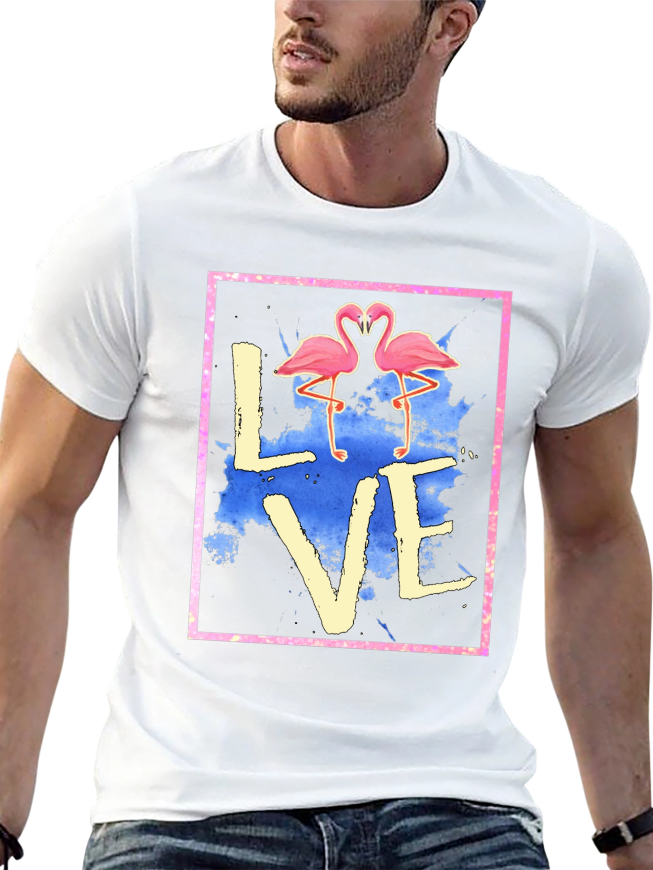 Flamingo Love Graphic Tee - Trendy T-Shirt
