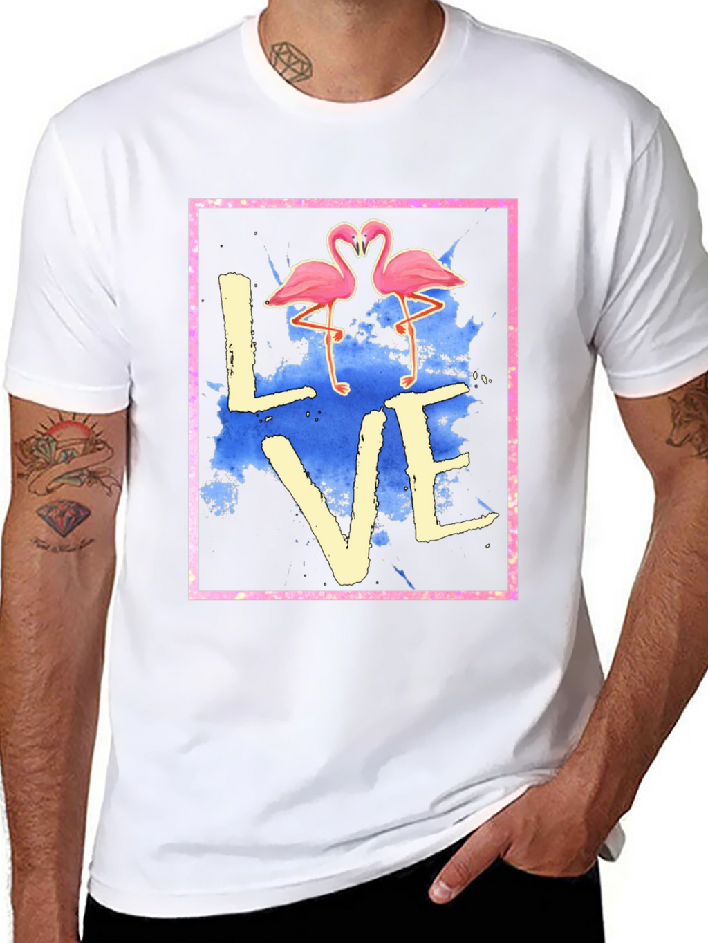 Flamingo Love Graphic Tee - Trendy T-Shirt