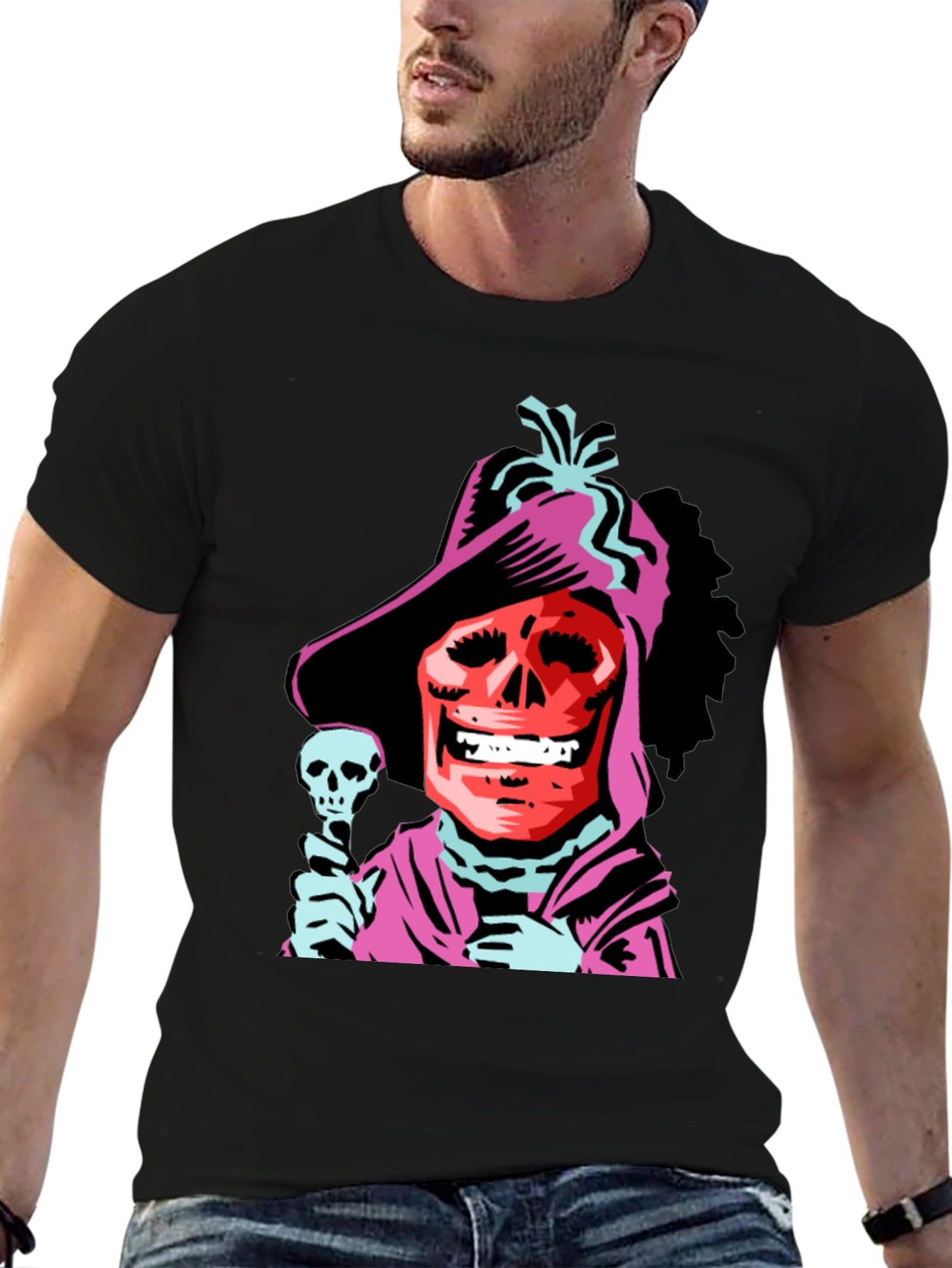 Skull Character Black Graphic Tee