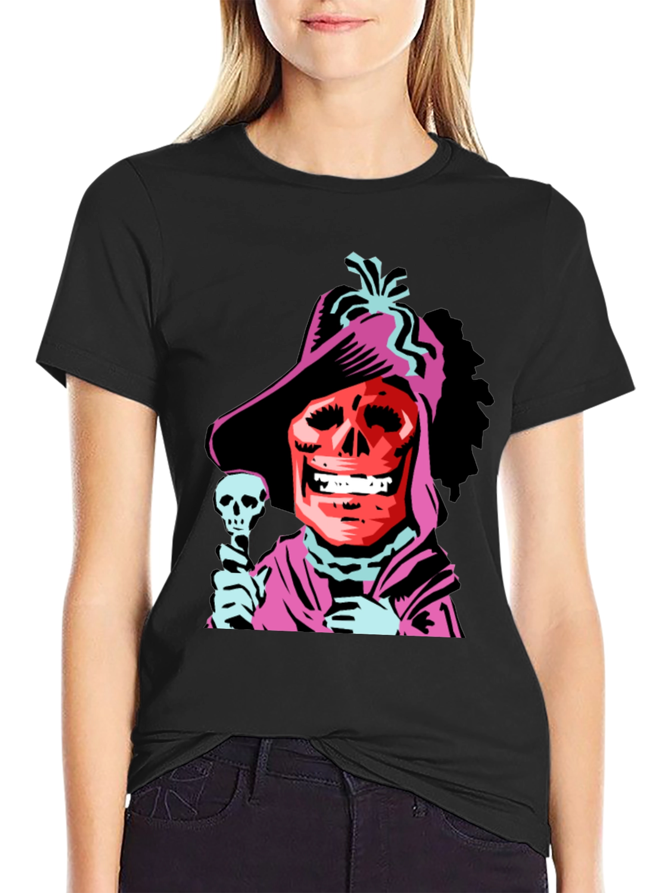 Skull Character Black Graphic Tee