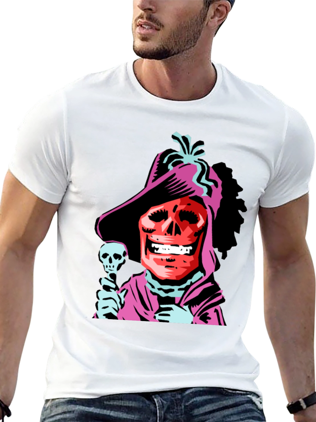 Skull Character Black Graphic Tee