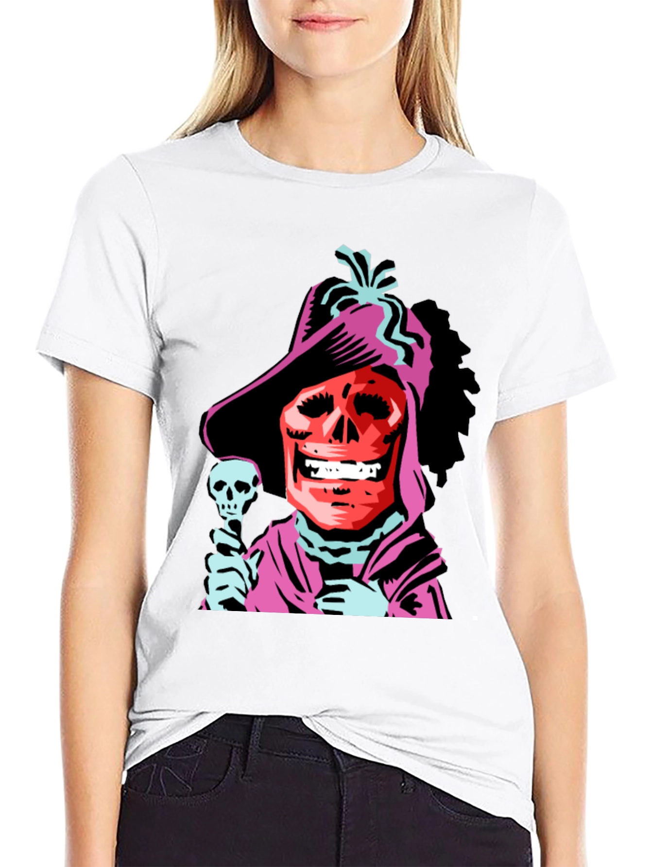 Skull Character Black Graphic Tee