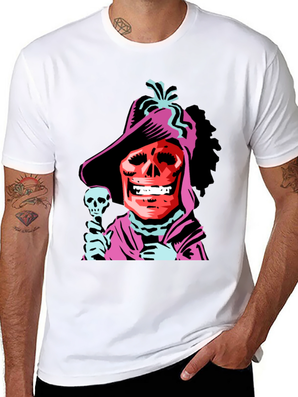 Skull Character Black Graphic Tee