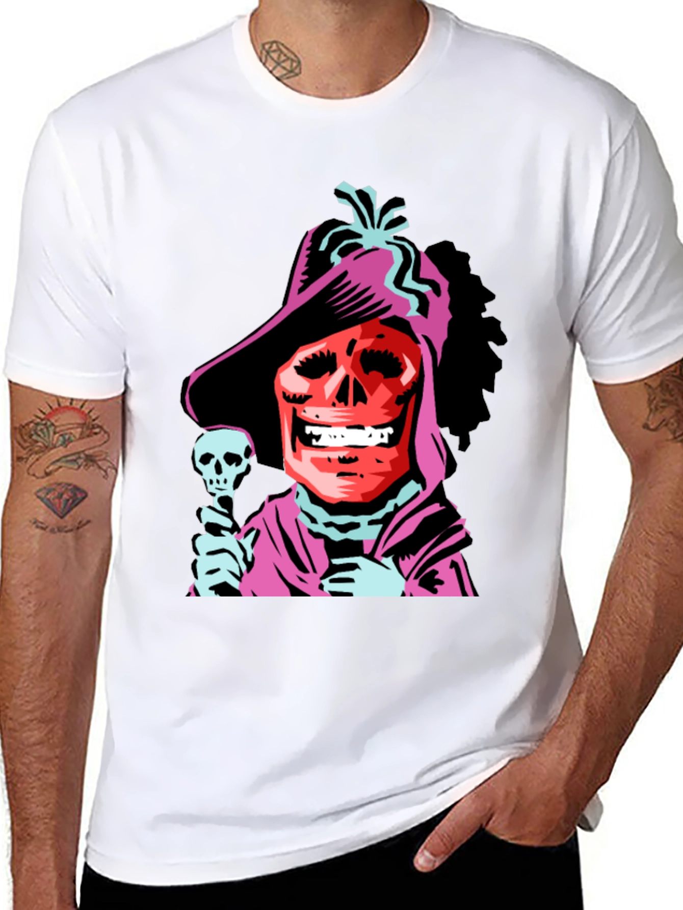 Skull Character Black Graphic Tee