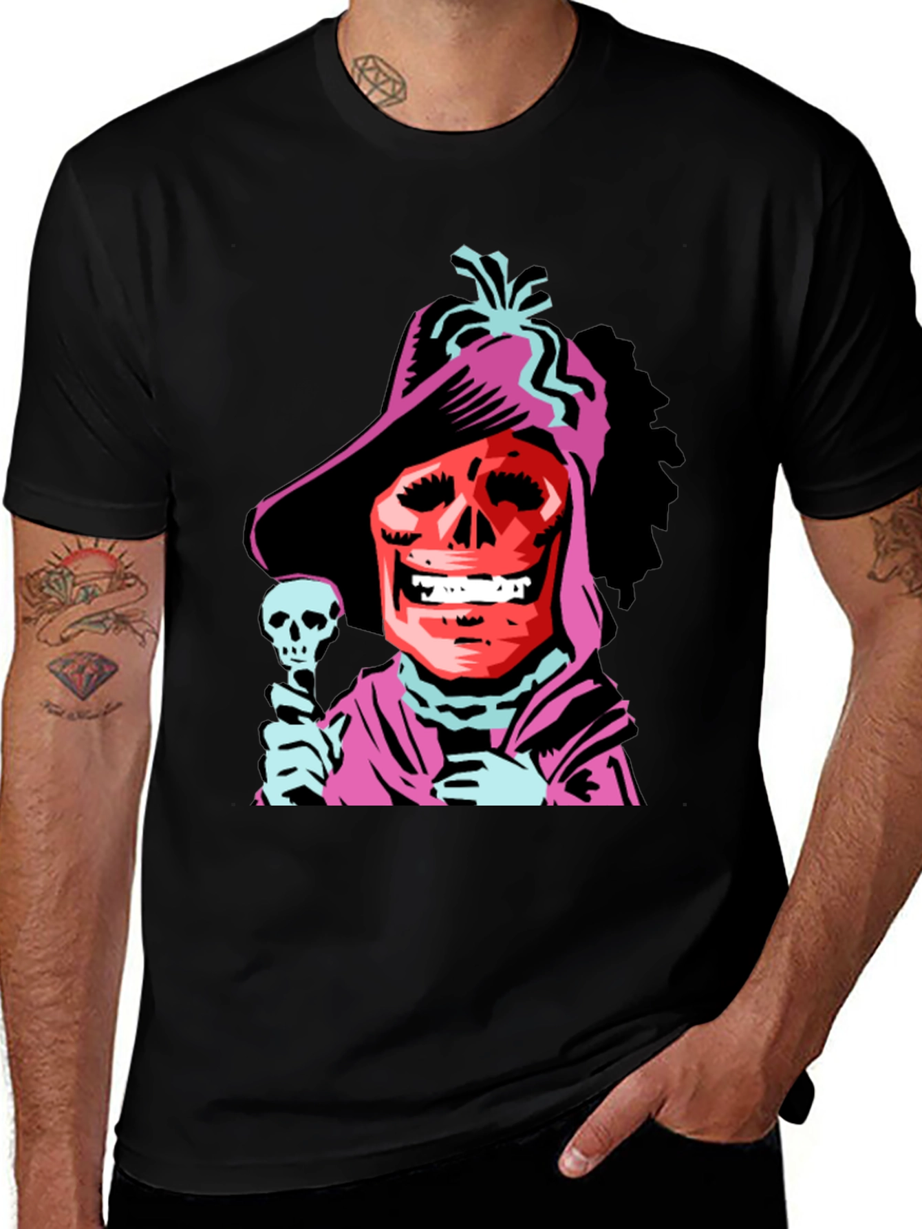 Skull Character Black Graphic Tee