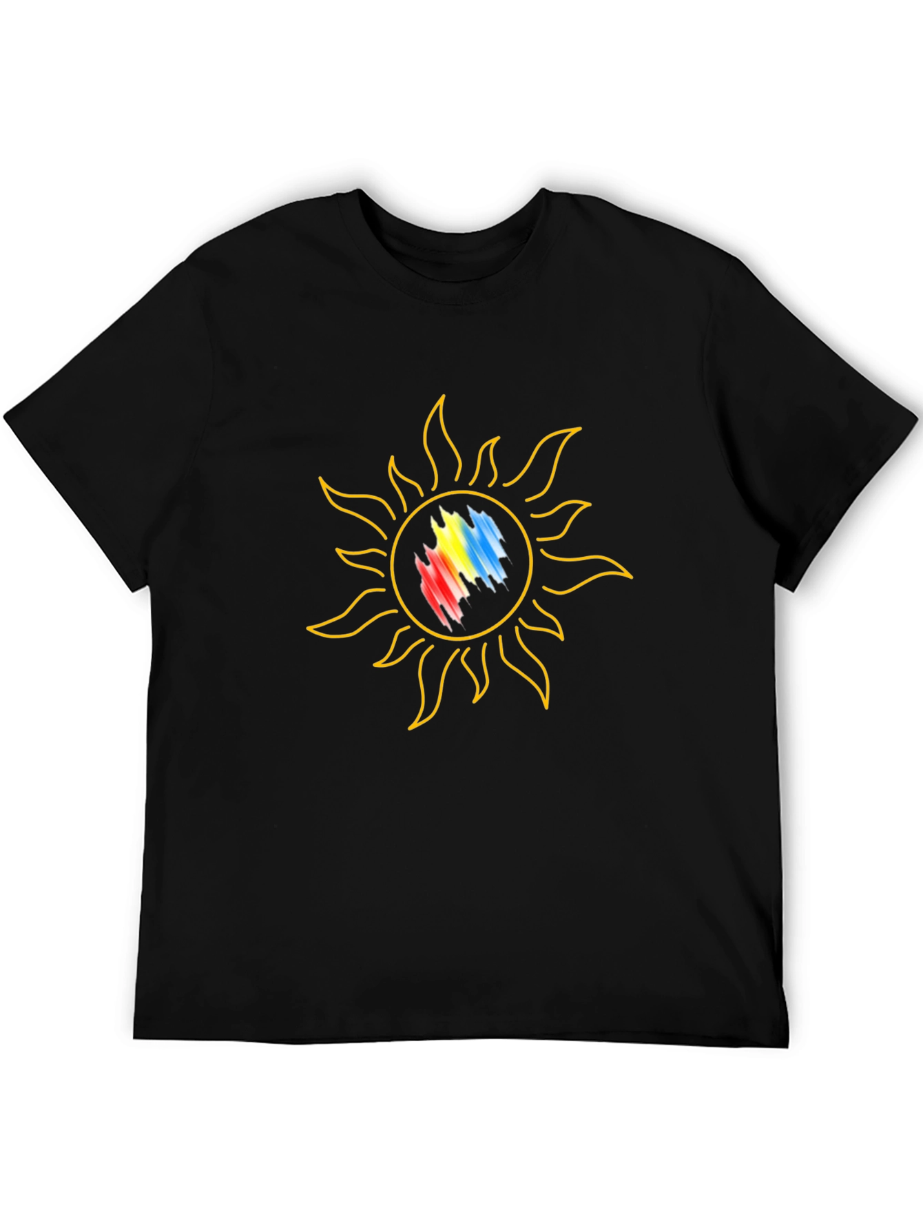 Sun Graphic Tee - Black Cotton Comfort