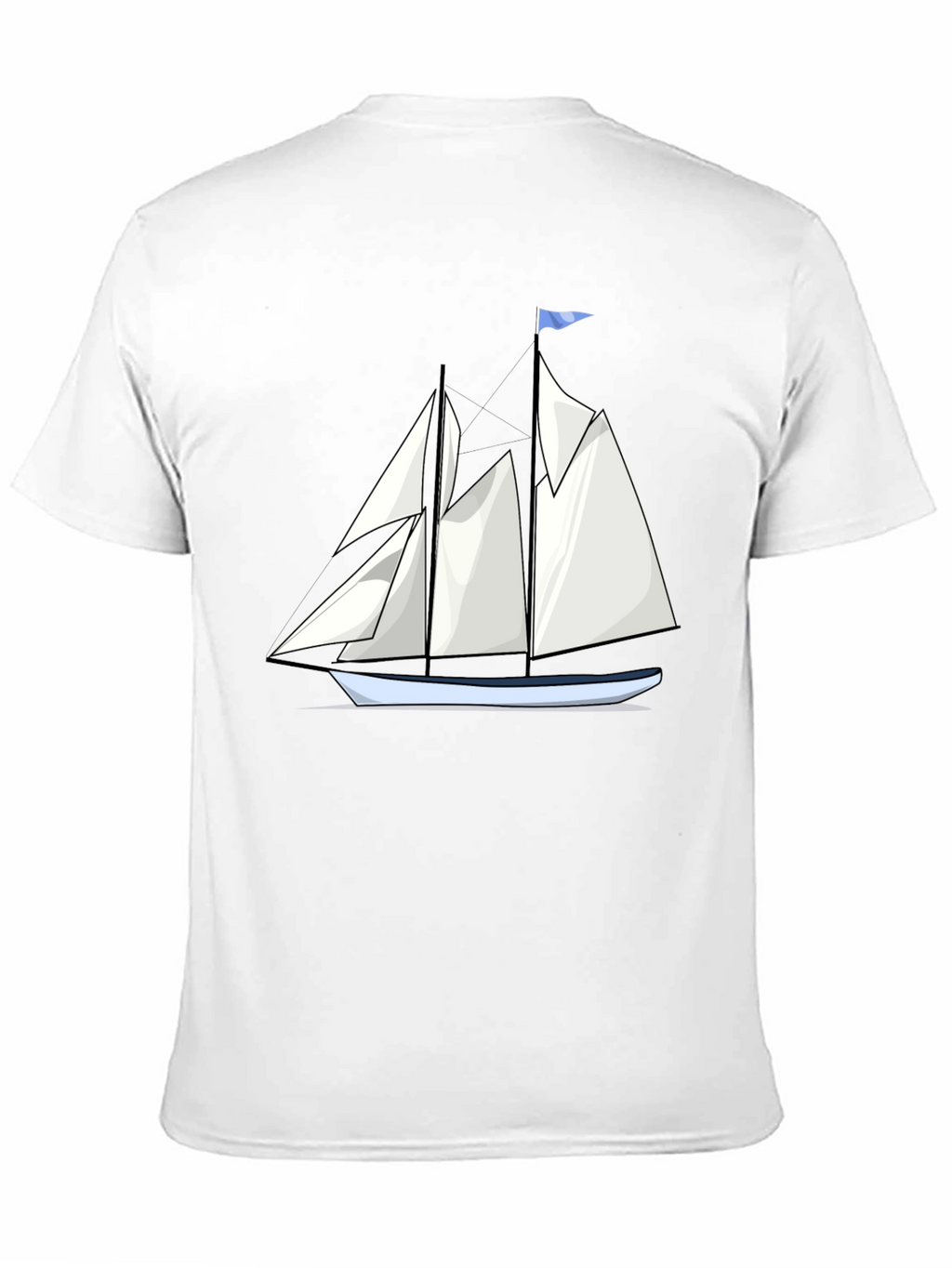 Sailboat Graphic Tee - Black Cotton T-Shirt