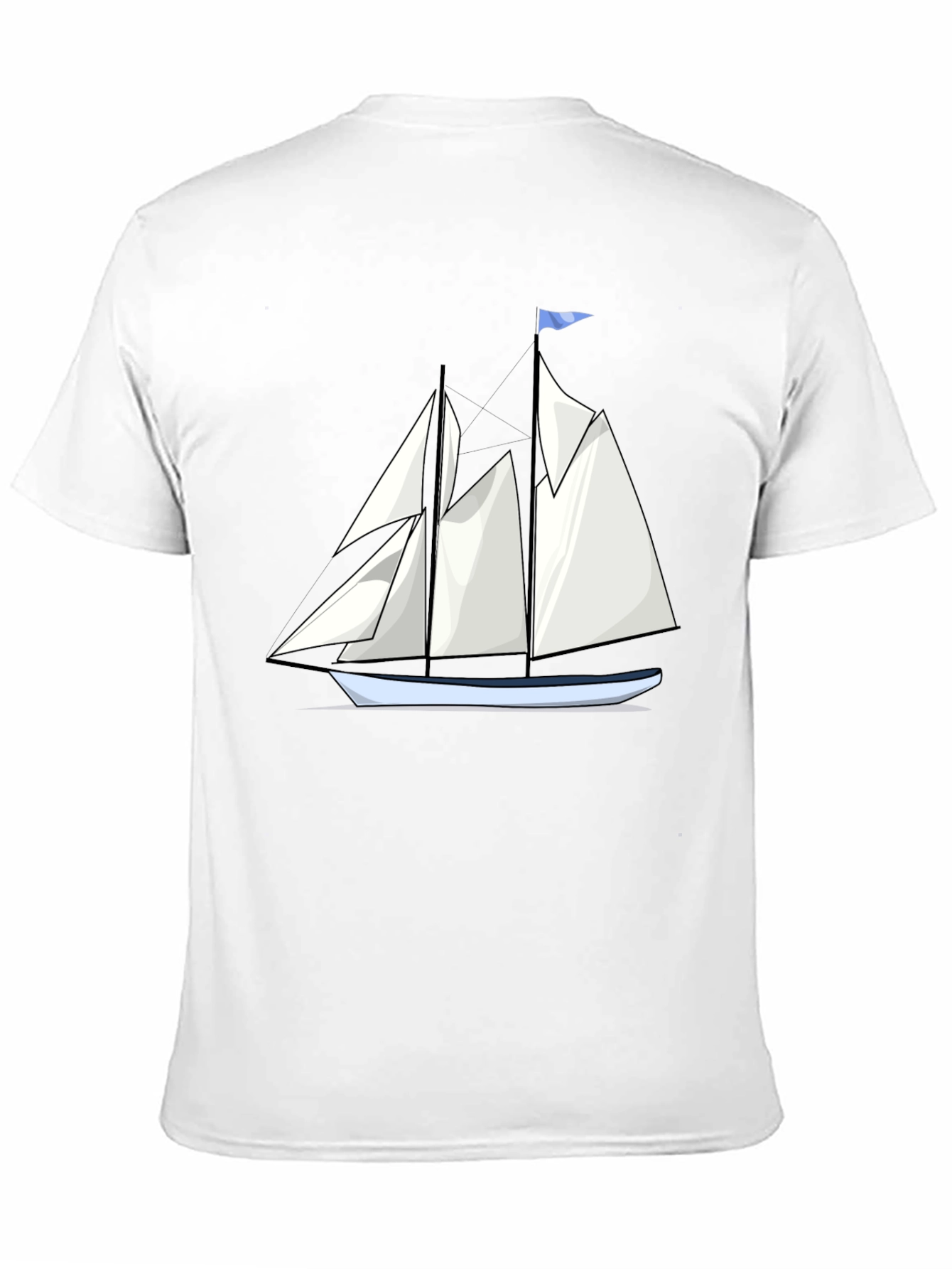 Sailboat Graphic Tee - Black Cotton T-Shirt
