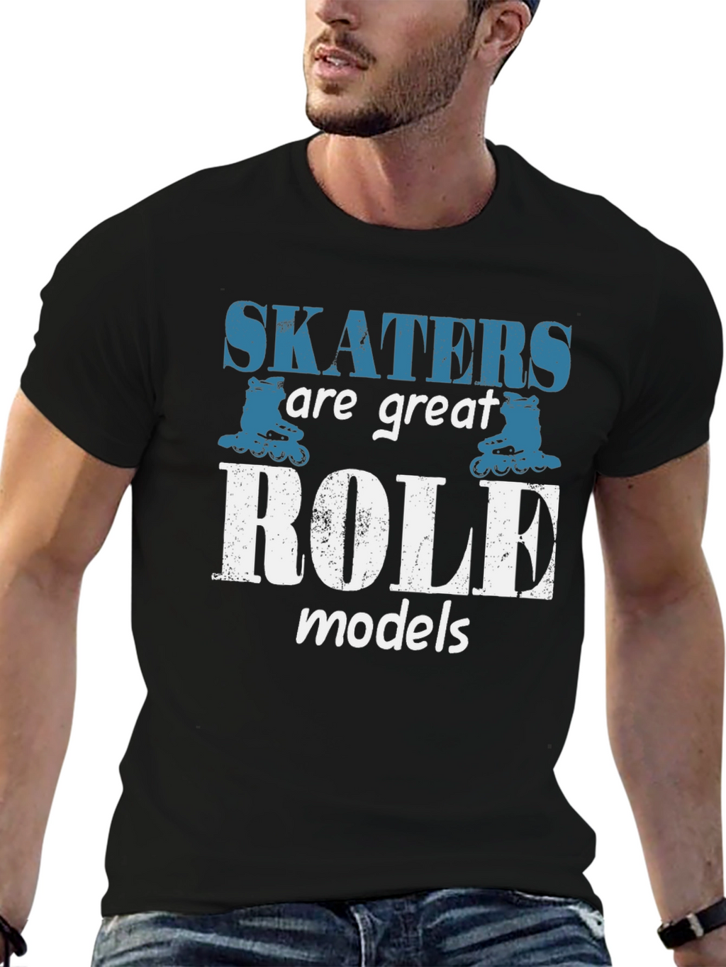 Skaters Are Great Role Models Black T-Shirt