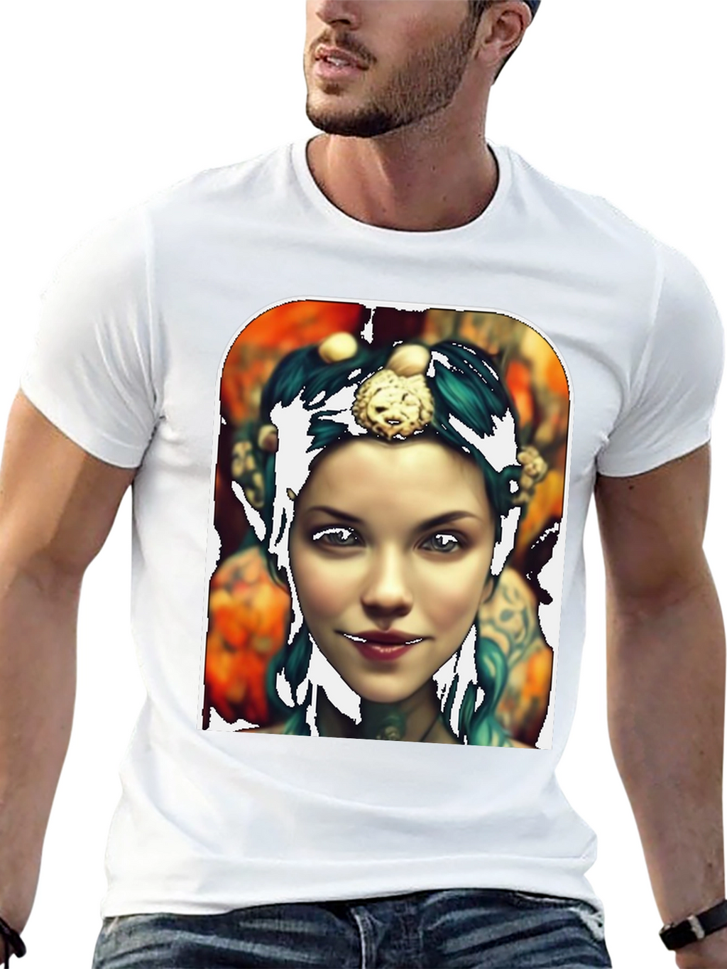 Artistic Portrait Tee - Unique Graphic Print
