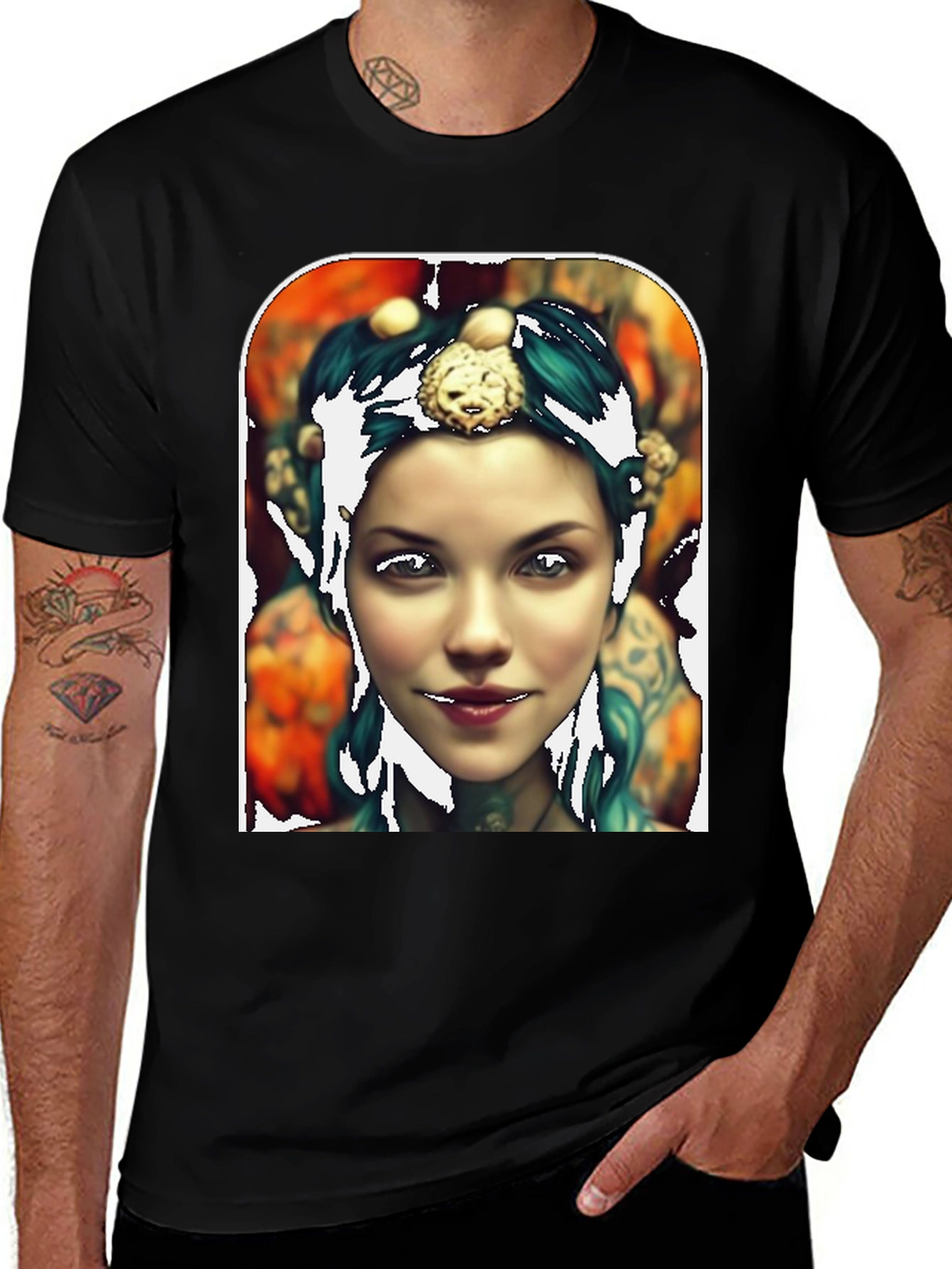 Artistic Portrait Tee - Unique Graphic Print